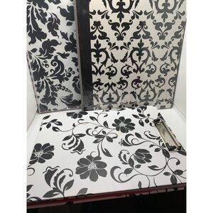 Black & White Floral Clipboard Portfolio Folder With Pad By Blue Sky